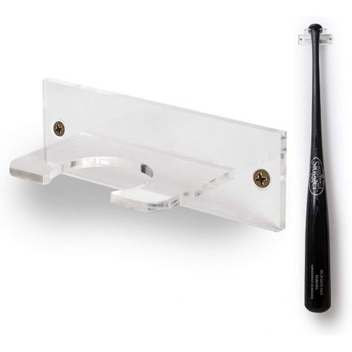 Cypress Sunrise Baseball Bat Holder for Vertical Display - Sturdy Acrylic Bat Hanger - Wall Mount to Fit The Handle of Any Baseball or Softball Bat (Hardware Included) Easy to Inst