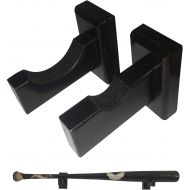 Cypress Sunrise Baseball Bat Display Holder Rack for Wall Mount - Replaces Case or Stand - Solid Wood w/Felt Liner and Hidden Screws- Natural or Black Color Option