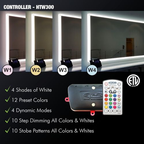  Cyron Bright RGB LED Under Counter Cabinet Multicolor Light TV Accent Lighting Kit, Advanced Series Controller, 360 Degrees Rotatable, ETL Listed, 12 x 15 Inch LED Bars