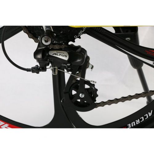  Cyrusher FR100 Folding Mountain Bike Full Suspension 24 Speeds Shimono Shifter with Aluminium Frame Disc Brake and Suspension Fork for Men