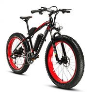 Cyrusher Fat Tire Bike Snow Bike Mountain Bike with Motor 500W 48V Lithium Battery Extrbici XF660 Shimano 7 Speeds System 4.0 inch Fat Tire Suspension Fork Dual Disc Brakes New Adj