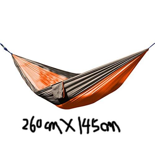  Czlsd Camping Hammock-Portable-Outdoor, Hiking, Backpacking, Traveling,Beach,Garden-260cm(8.5foot) x145cm(4.8foot)-Gray and Orange