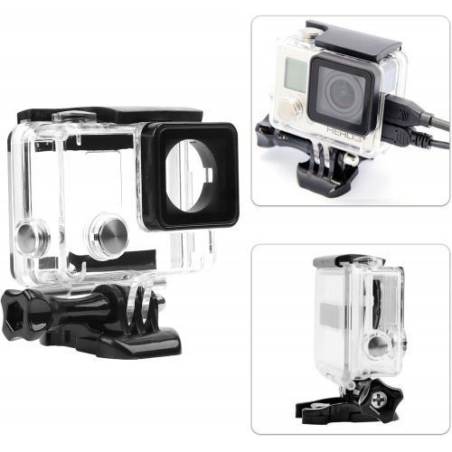  D&F D & F Schutz Fall offenen Seite Gehause mit Objektiv Transparent Rahmen Mount Shell Box fuer GoPro Hero 4 3 + Action Kamera