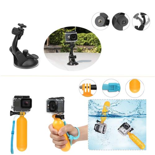  D&F Outdoor-Sport-Kamera-Zubehoer-Kit fuer GoPro Hero 6/5/4 / Hero (2018) SJCAM YI APEMAN AKASO Campark und Andere Action-Kamera