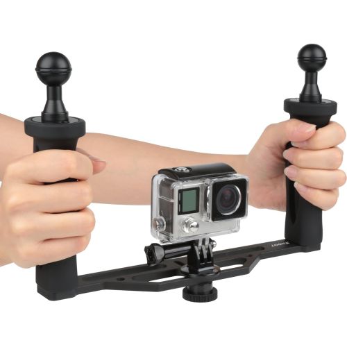  D&F Hand Grip Aluminum Alloy Stabilizer Gimbal for DSLR Camera Action Camera, Video Film Movie Making Kit for GoPro Hero 8/7/6 Canon Nikon Pentax Sony Olympus