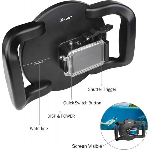  D&F Dome Port for DJI OSMO Action Cam, Dual Handheld Dome Lens Built-in 45m/147ft Waterproof Housing Case Equip with High Clear Dome Lens/Trigger Buttun/Water-Line/Anti-Fog Pads