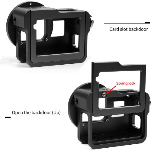  D&F CNC Protective Case for GoPro Hero 6 Skeleton Frame with UV Lens, Backdoor Design