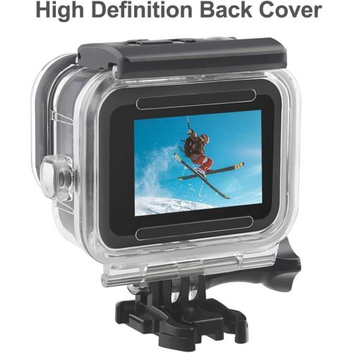  D&F Waterproof Housing Case for GoPro HERO8, 60M/196ft Protective Underwater Shell with Anti-Fog Inserts for Go Pro Hero8 Action Camera