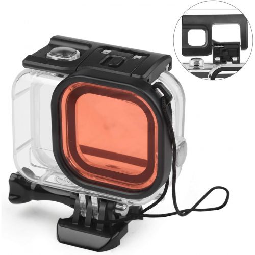  D&F 60M/196FT Waterproof Housing Case Kit for GoPro Hero 8 Black,Underwater Protective Case with Red Filter/Screen Protector/Anti-Fog Pads for Go Pro Diving Accessory