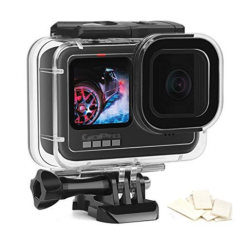  D&F 60M Waterproof Housing Case for GoPro Hero 10 Black/Hero 9 Black, Underwater Shell Case Protective Frame with Underwater Dive Anti-Fog Pads