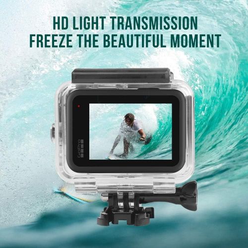  D&F 60M Waterproof Housing Case for GoPro Hero 10 Black/Hero 9 Black, Underwater Shell Case Protective Frame with Underwater Dive Anti-Fog Pads