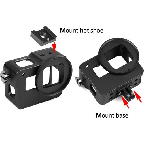  D&F CNC Aluminum Protective Frame Case for GoPro Skeleton Housing Shell for GoPro Hero 7 Black,Hero 6, Hero 5 Black