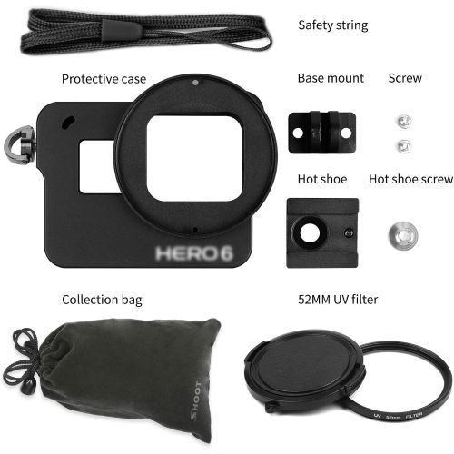  D&F CNC Aluminum Protective Frame Case for GoPro Skeleton Housing Shell for GoPro Hero 7 Black,Hero 6, Hero 5 Black