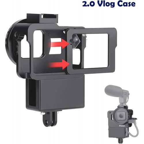  D&F 2.0 Vlogging Case Aluminum Protective Shell Mount with Mic Adapter Place Frame for GoPro Hero 7 Black/6/5/(2018) Video Vlog Accessories