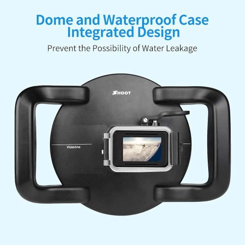  D&F Dome Port for GoPro Hero 10 Black/Hero 9 Black, Two Handles Dome Lens Builted-in 45m/147ft Waterproof Sealed Housing Case Diving Swimming Accessory