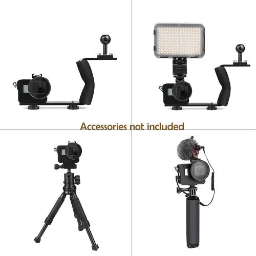  D&F Aluminum Frame Housing Case Skeleton Shell Cover with Protective UV Filter for GoPro Hero 7 Black, Hero 6, Hero 5 Black