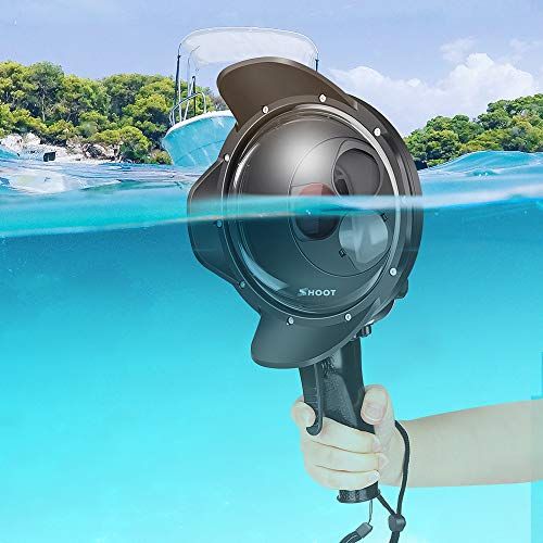  D&F Underwater Dome Port for GoPro Hero 7 Black/Hero 6/Hero 5/Hero(2018), 30M/98ft Waterproof Dome Lens Intergrate Normal/Macro Lens/Red Filter 3 Modes Housing Case Photograph Acce