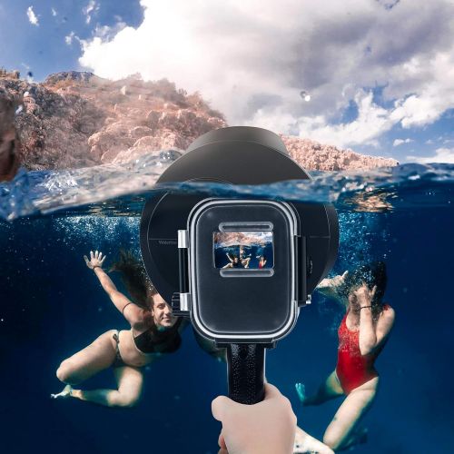  D&F Underwater Dome Port for GoPro Hero 7 Black/Hero 6/Hero 5/Hero(2018), 30M/98ft Waterproof Dome Lens Intergrate Normal/Macro Lens/Red Filter 3 Modes Housing Case Photograph Acce