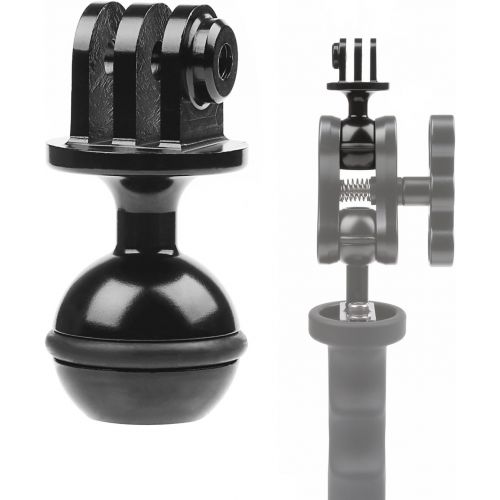  D&F 1 inch Aluminum Ball Mount Tripod Ballhead Adapter with 3/8 Screw Hole Compatible for GoPro AKASO YI and Other Action Camera (2pcs)