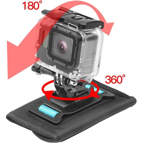  D&F Backpack Shoulder Strap Mount with Quick Release Buckle for GoPro Hero 8 Hero 7/(2018)/6/5/4/Fusion/Session and Other Action Cameras