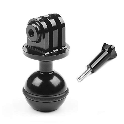  D&F CNC Mount 1-Inch Diameter Ball with 3/8 Screw Thread for GoPro OSMO SJCAM APEMAN Campark Sport Cam to Connect with Any RAM Style Mount