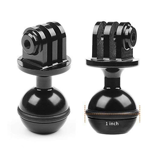  D&F CNC Mount 1-Inch Diameter Ball with 3/8 Screw Thread for GoPro OSMO SJCAM APEMAN Campark Sport Cam to Connect with Any RAM Style Mount