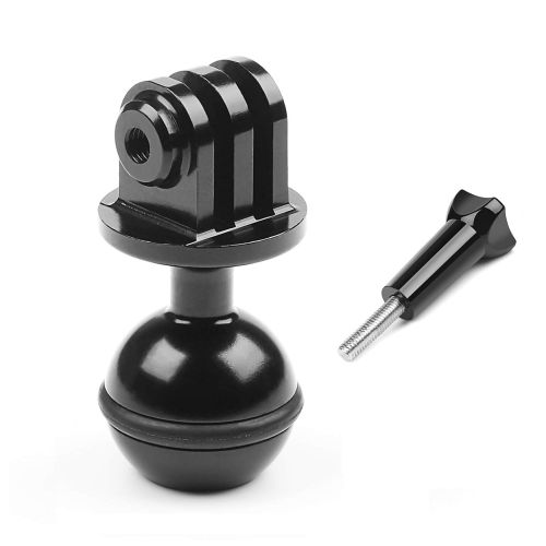  D&F CNC Mount 1-Inch Diameter Ball with 3/8 Screw Thread for GoPro OSMO SJCAM APEMAN Campark Sport Cam to Connect with Any RAM Style Mount