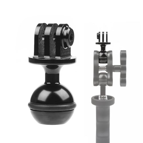  D&F CNC Mount 1-Inch Diameter Ball with 3/8 Screw Thread for GoPro OSMO SJCAM APEMAN Campark Sport Cam to Connect with Any RAM Style Mount