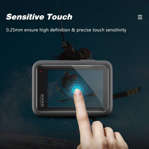  D&F [6pcs]Screen Protector for GoPro Hero 10/9 Black Ultra Clear Tempered Glass Screen Protector Film Protective Lens Filter Accessories for hero10/9 Black.