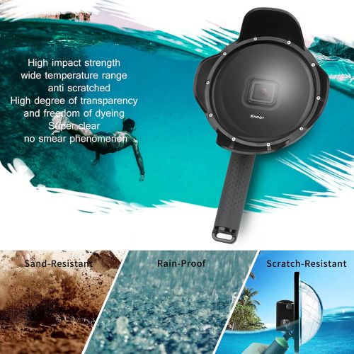  D&F 6 Underwater Dome Port Waterproof Housing Case Floating Pole for GoPro HERO (2018)HERO 7 Black HERO 6HERO 5 with Dome Lens Diving Photography