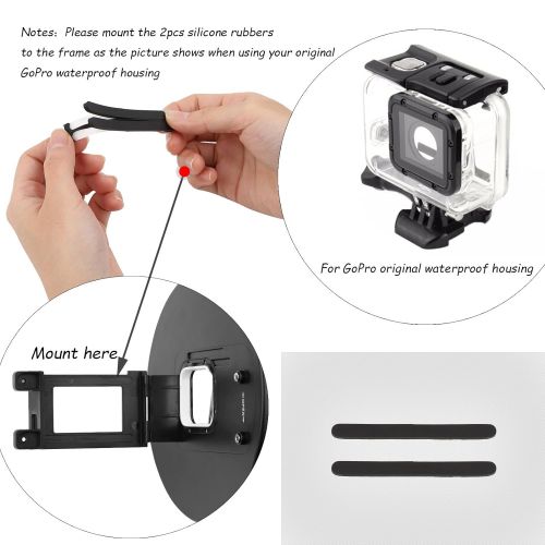  D&F 6 Underwater Dome Port Waterproof Housing Case Floating Pole for GoPro HERO (2018)HERO 7 Black HERO 6HERO 5 with Dome Lens Diving Photography