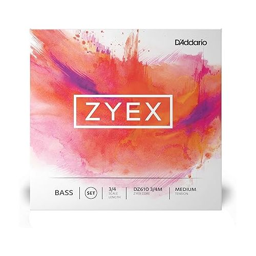  D'Addario Zyex Bass String Set, 3/4 Scale, Medium Tension