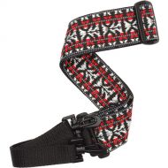 D'Addario Hootenanny Woven Banjo Strap (Red and Silver)