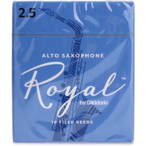  D'Addario Royal Alto Saxophone Reeds (10-pack) with Reed Vitalizer - 2.5