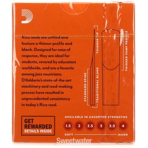  D'Addario RIA1020 - Rico Soprano Saxophone Reeds - 2.0 (10-pack)