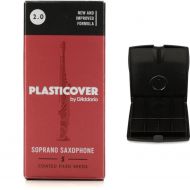 D'Addario Plasticover Soprano Saxophone Reeds (5-pack) with Reed Vitalizer Case - 2.0