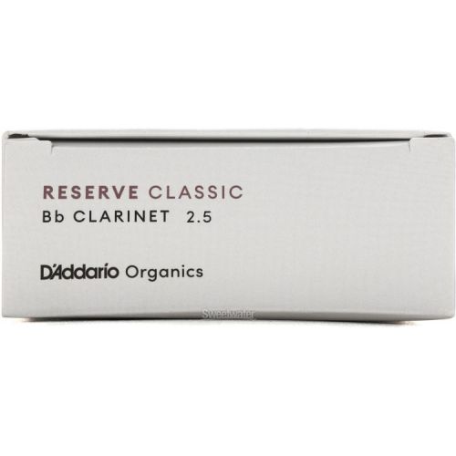  D'Addario Organics Reserve Classic Bb Clarinet Reeds - 2.5 (10-pack)