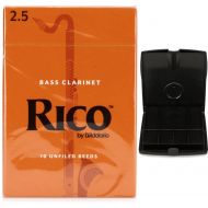 D'Addario Rico Bass Clarinet Reed (10-pack) with Reed Vitalizer Case - 2.5