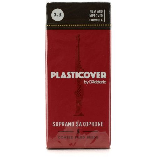  D'Addario Plasticover Soprano Saxophone Reeds (5-pack) with Reed Vitalizer Case - 2.5