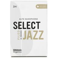 D'Addario Organics Select Jazz Filed Alto Saxophone Reeds - 3 Hard (10-pack)