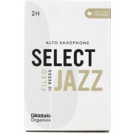 D'Addario Organics Select Jazz Filed Alto Saxophone Reeds - 2 Hard (10-pack)