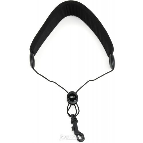  D'Addario SJA18 Padded Neck Strap - Black, Snap Hook