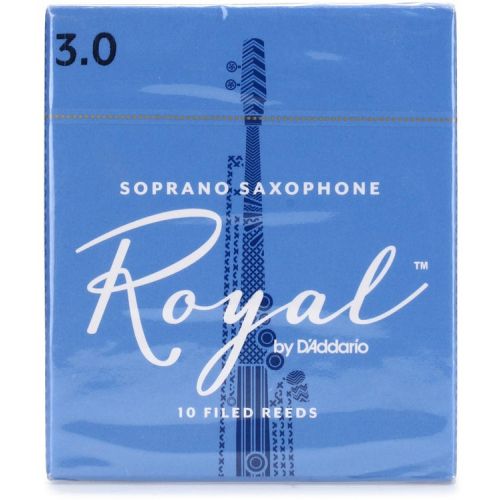  D'Addario Royal Soprano Saxophone Reeds (10-pack) with Reed Vitalizer Case - 3.0