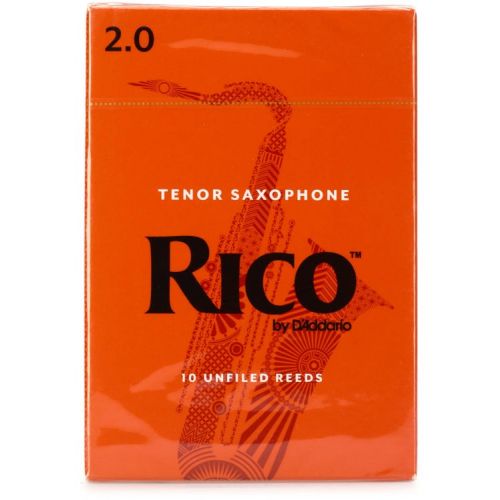  D'Addario Rico Tenor Saxophone Reeds with Reed Vitalizer Case - 2.0 (10-pack)