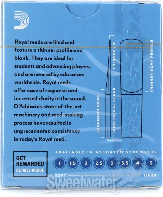  D'Addario RJB1030 - Royal Alto Saxophone Reeds - 3.0 (10-pack)