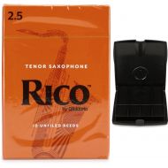 D'Addario Rico Tenor Saxophone Reeds (10-pack) with Reed Vitalizer Case - 2.5