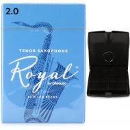 D'Addario Royal Tenor Saxophone Reeds (10-pack) with Reed Vitalizer Case - 2.0