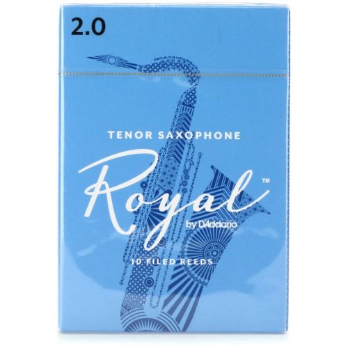  D'Addario Royal Tenor Saxophone Reeds (10-pack) with Reed Vitalizer Case - 2.0