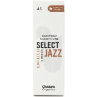 D'Addario Organics Select Jazz Unfiled Baritone Saxophone Reeds - 4 Soft (5-pack)