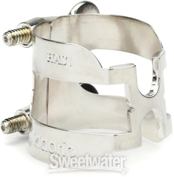  D'Addario HAS1S H Alto Saxophone Ligature and Cap - Silver